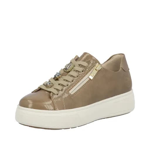Rieker M7702-64 Γυναικείο Ανατομικό Δερμάτινο Sneaker Μπέζ