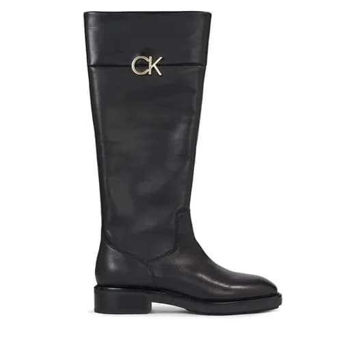 Γυναικείες Δερμάτινες Μπότες Calvin Klein HW0HW01689 BEH Μαύρες