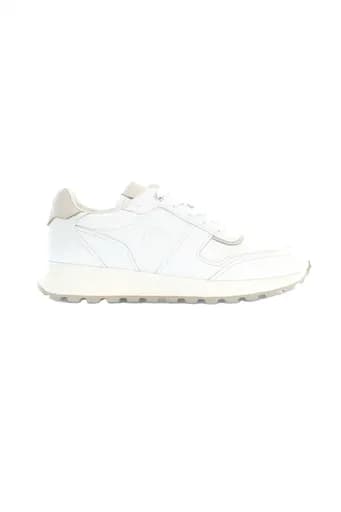LA MARTINA ΠΑΠΟΥΤΣΙΑ SNEAKERS ΔΕΡΜΑ LOGO ΛΕΥΚΟ