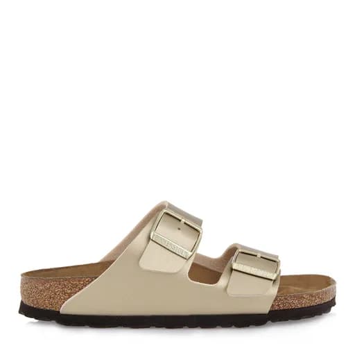 Γυναικεία Ανατομικά Δερμάτινα Σανδάλια Birkenstock Arizona 1016111 Χρυσό Narrow Fit