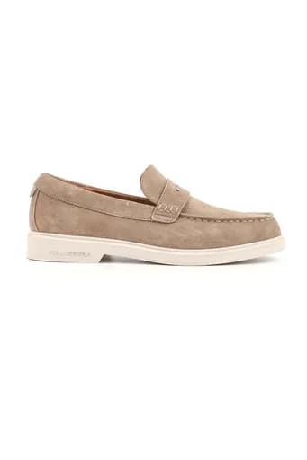KARL LAGERFELD ΠΑΠΟΥΤΣΙΑ LOAFER KORI SUEDE ΜΠΕΖ