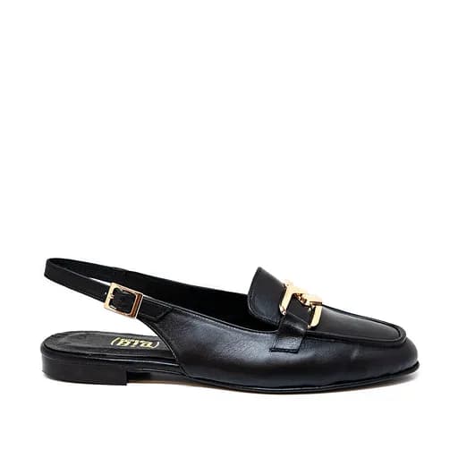 Bigshoes GA1153-01 Δερμάτινη Μπαλαρίνα Μαύρη