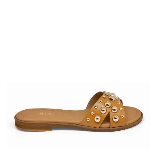 Bigshoes GA0218-09 Δερμάτινη Παντόφλα Ταμπά