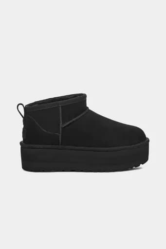 UGG ΠΑΠΟΥΤΣΙΑ ΜΠΟΤΑΚΙA CLASSIC ULTRA MINI PLATFORM LOGO MAYΡΟ