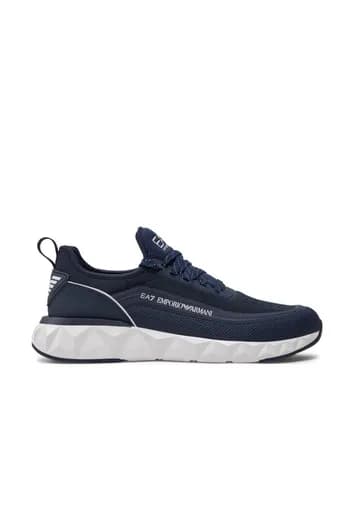 ARMANI 7 ΠΑΠΟΥΤΣΙΑ SNEAKERS LOGO ΜΠΛΕ-ΛΕΥΚΟ
