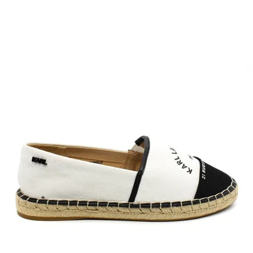 Γυναικείες Maison Εσπαντρίγιες Λευκές Karl Lagerfeld KL80108-910 WHITE CANVAS w/BLACK
