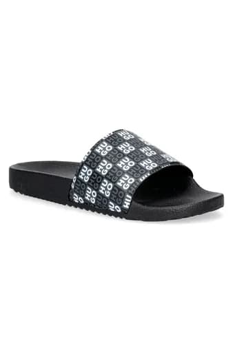 HUGO ΠΑΝΤΟΦΛΕΣ TIMEIN_SLID_CHKMN ALL OVER LOGO ΜΑΥΡΟ