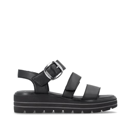 Remonte D3N50-00 Ανατομικό Δερμάτινο Πέδιλο 5cm Μαύρο