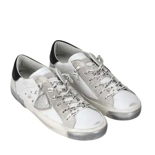 Γυναικεία Δερμάτινα Prsx Low-Top Sneakers Λευκά Philippe Model PRLDMA02-BLANC ARGENT