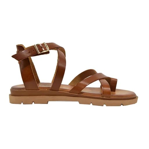 Γυναικεία πέδιλα Lady Shoes 610 ταμπά δέρμα