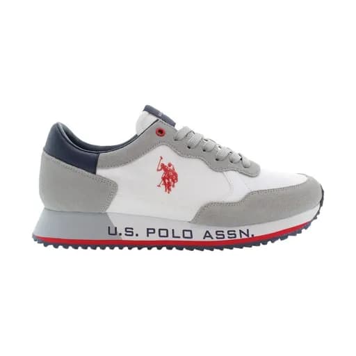 Ανδρικά sneakers U.S.POLO ASSN CLEEF006B-WHI-LGR03 NYLON-SUEDE λευκό