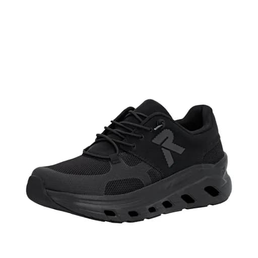 Rieker U3500-01 Ανατομικό Δερμάτινο Sneaker Μαύρο