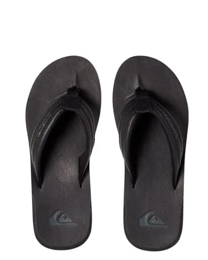 Quiksilver Carver Nubuck Ανδρικές Δερμάτινες Σαγιονάρες AQYL100623-SBKM Μαύρο