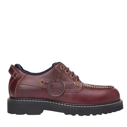 Ανδρικά Δερμάτινα Παπούτσια Καφέ Tommy Jeans EM0EM01651-GTB