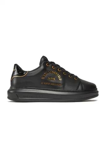 KARL LAGERFELD ΠΑΠΟΥΤΣΙΑ SNEAKERS KAPRI ΧΡΥΣΕΣ ΛΕΠΤΟΜΕΡΕΙΕΣ LOGO ΜΕΤΑΛΛΙΚΟ ΜΑΥΡΟ-ΧΡΥΣΟ