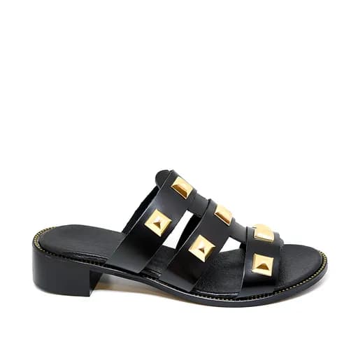 Bigshoes KL0069-01 Δερμάτινo Mule Μαύρο
