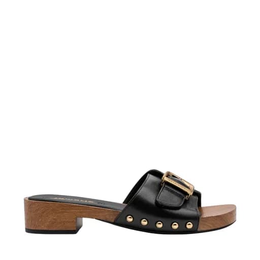 Γυναικεία mules Tamaris 1-27312-46 001 μαύρο δέρμα