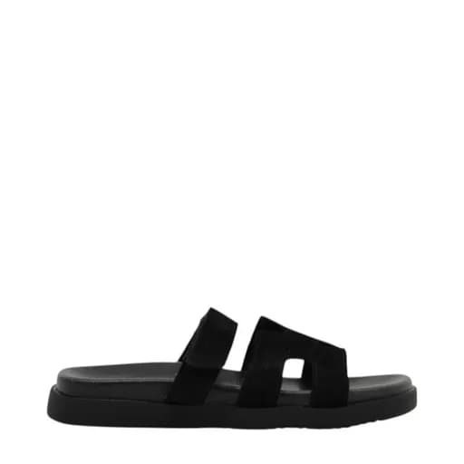 Γυναικείες παντόφλες Seven 003-03R BLACK U430R5222001 μαύρο δέρμα καστόρ