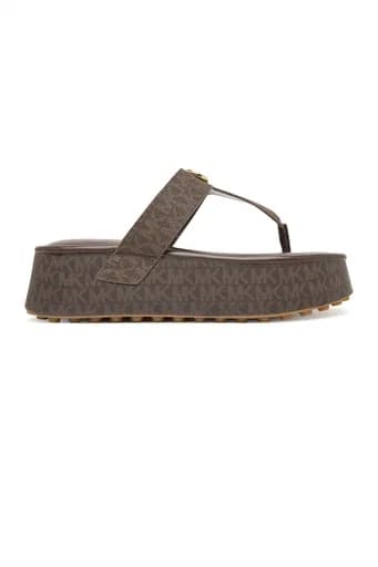 MICHAEL KORS ΠΑΠΟΥΤΣΙΑ ΠΑΝΤΟΦΛΕΣ ΜΚ SIG SEMI LUX SM ALL OVER LOGO ΚΑΦΕ