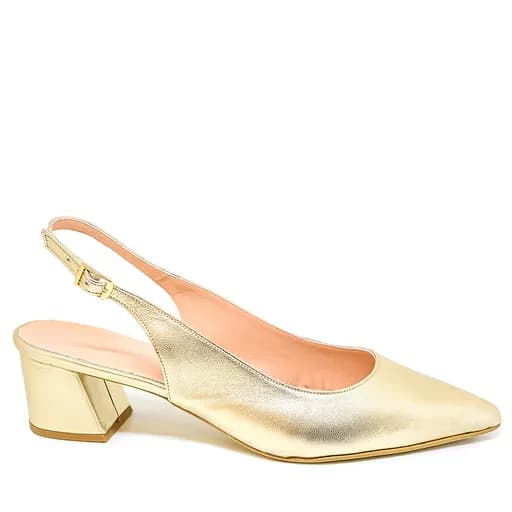Bigshoes MX9123-06 Δερμάτινη Γόβα Χρυσό 5.5cm