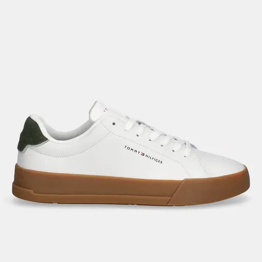 Ανδρικά Δερμάτινα Sneakers Tommy Hilfiger FM0FM05367-01V Λευκό-Πράσινο