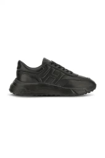 HOGAN ΠΑΠΟΥΤΣΙΑ SNEAKERS HYPERLIGHT ALLACCIATO H ΔΕΡΜΑ ΜΑΥΡΟ