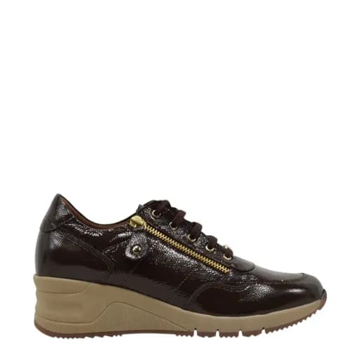 Γυναικεία Sneakers Ragazza 0322 καφέ δέρμα λουστρίνι