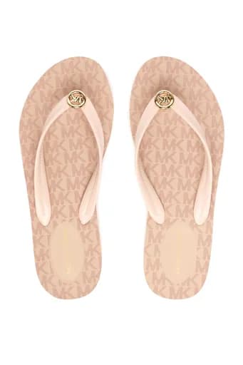 MICHAEL KORS ΠΑΠΟΥΤΣΙΑ ΣΑΓΙΟΝΑΡΕΣ POSIE FLIP FLOP METAΛΛΙΚΟ LOGO ΡΟΖ