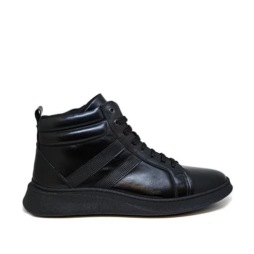 Bigshoes KL20255-01 Δερμάτινο Casual Μποτάκι Μαύρο