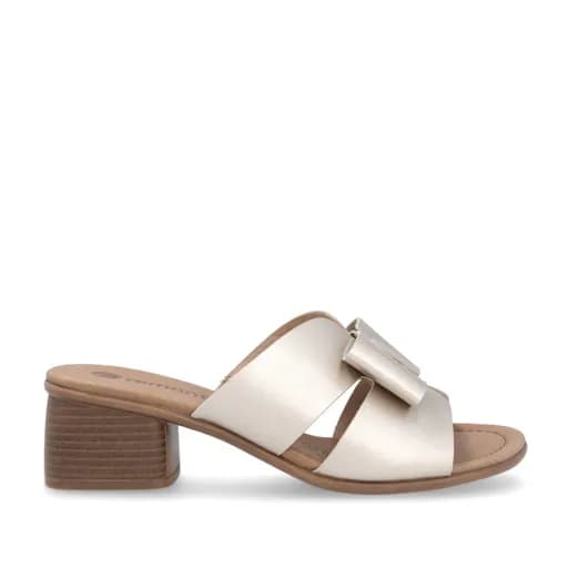 Remonte R8759-90 Ανατομικό Δερμάτινο Mule 5cm Χρυσό