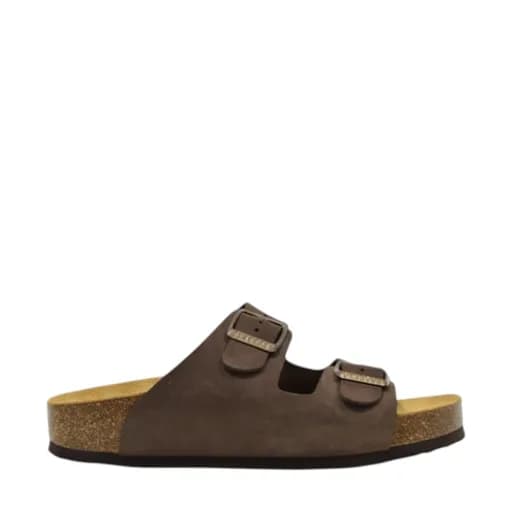 Γυναικείες παντόφλες PLAKTON CP BETA 340010 MARRON καφέ δέρμα