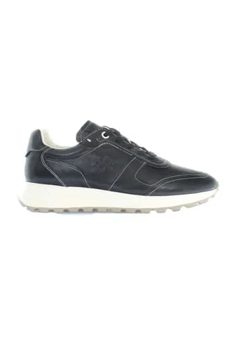 LA MARTINA ΠΑΠΟΥΤΣΙΑ SNEAKERS ΔΕΡΜΑ LOGO ΜΑΥΡΟ