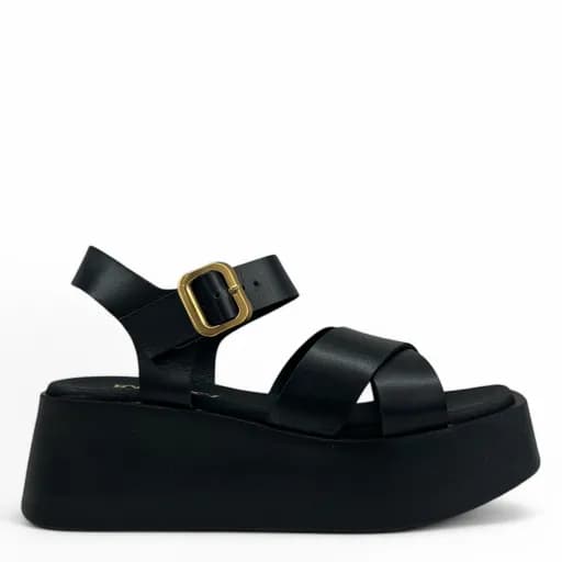 Γυναικεία Ανατομικά Δερμάτινα Flatforms Ragazza 0724 Μαύρα