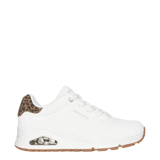 Γυναικεία sneakers SKECHERS 177093/WHLD UNO-JUNGLE NITE WHITE/LEOPARD λευκό