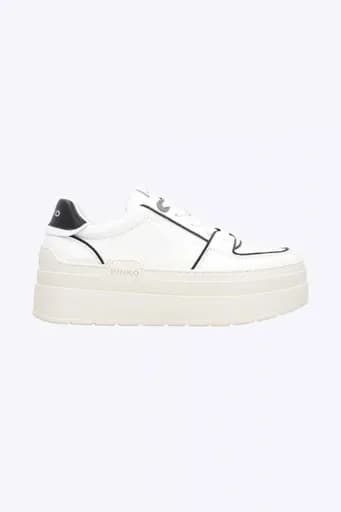 PINKO ΠΑΠΟΥΤΣΙΑ SNEAKERS GRETA 01 LOGO ΛΕΥΚΟ/ΜΑΥΡΟ