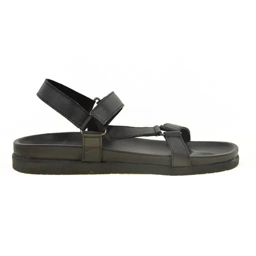 Ανδρικά πέδιλα Renato Garini 502 ΜΑΥΡΟ ΔΕΡΜΑ Κ22 DE3502 BLACK LEATHER μαύρο δέρμα