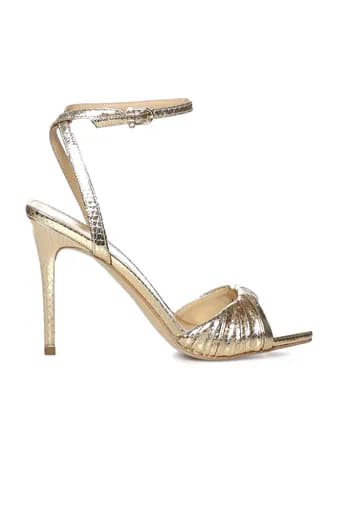 MICHAEL KORS ΠΑΠΟΥΤΣΙΑ ΠΕΔΙΛΑ KIANA SANDAL ΜΕΤΑΛΛΙΚΟ LOGO ΧΡΥΣΟ