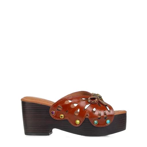 Πλατφόρμες-Flatforms γυναικεία Kurt Geiger Καφέ 5597031109 Butterfly Wedge Mule 262