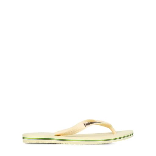 Σαγιονάρες γυναικείες Havaianas Μπεζ 4110850-9256 Havaianas Brazil Logo 262