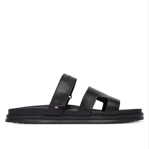 Ανδρικές Δερμάτινες Παντόφλες Tommy Hilfiger FM0FM05773-BDS Μαύρες