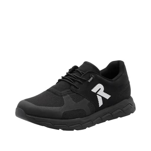 Rieker 09100-00 Ανατομικό Δερμάτινο Sneaker Μαύρο