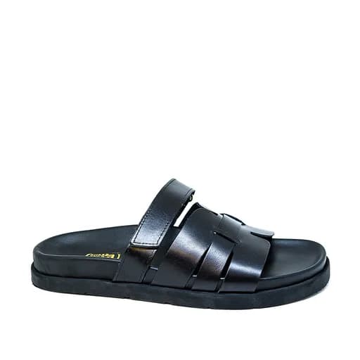 Bigshoes GA0309-01 Δερμάτινo Πέδιλο Μαύρο