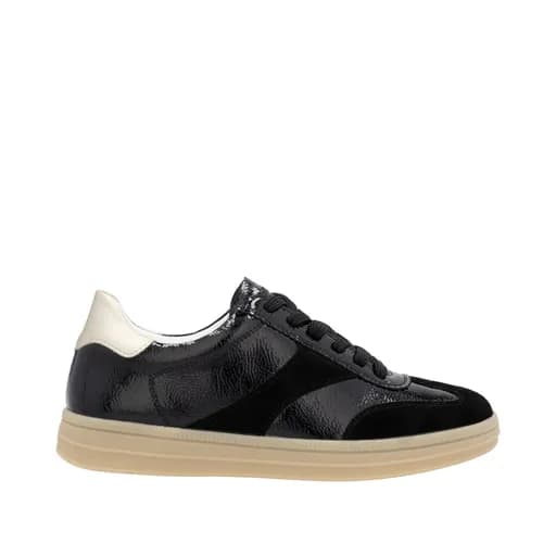 Remonte D2C01-03 Ανατομικό Δερμάτινο Sneaker Μαύρο