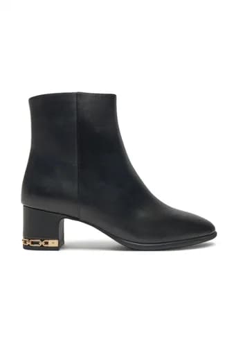 MICHAEL KORS ΠΑΠΟΥΤΣΙΑ ΜΠΟΤΑΚΙΑ JUNE FLEX MID ΦΕΡΜΟΥΑΡ ΜΕΤΑΛΛΙΚΟ LOGO MAYΡΟ