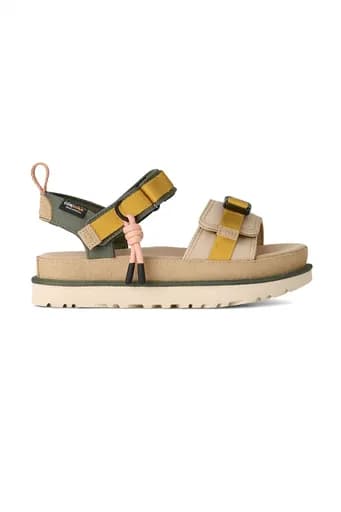 UGG ΠΑΠΟΥΤΣΙΑ ΠΕΔΙΛΑ GOLDESTAR WILDWOOD LOGO XAKI/MΟΥΣΤΑΡΔΙ/ΜΠΕΖ