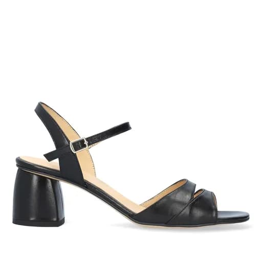 Andres Machado Sandra-01 Δερμάτινο Πέδιλο Μαύρο 7,5cm