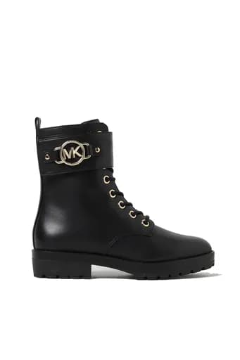 MICHAEL KORS ΠΑΠΟΥΤΣΙΑ ΜΠΟΤΑΚΙΑ RORY LACE UP KOΡΔΟΝΙΑ ΦΕΡΜΟΥΑΡ ΜΕΤΑΛΛΙΚΟ LOGO MAYΡΟ