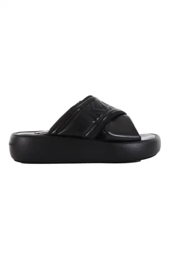 KARL LAGERFELD ΠΑΠΟΥΤΣΙΑ ΠΑΝΤΟΦΛΕΣ LAGUNA PUFFA STRAP SLIDE ΜΑΥΡΟ