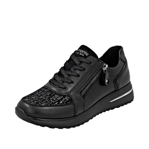 Remonte D1G10-00 Ανατομικό Δερμάτινο Sneaker Μαύρο