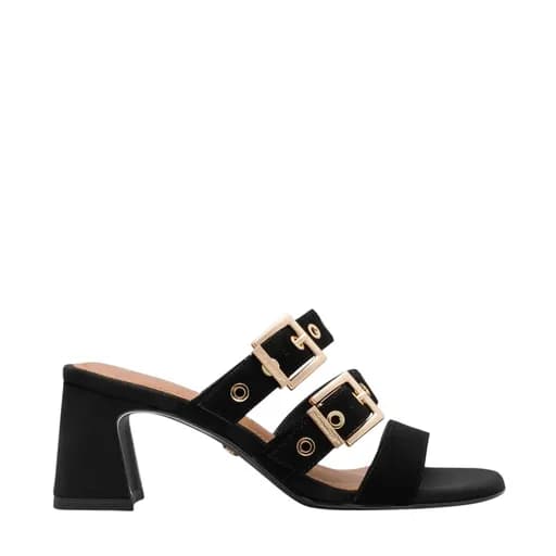 Γυναικεία mules Tamaris 1-27222-46 001 μαύρο δέρμα καστόρ